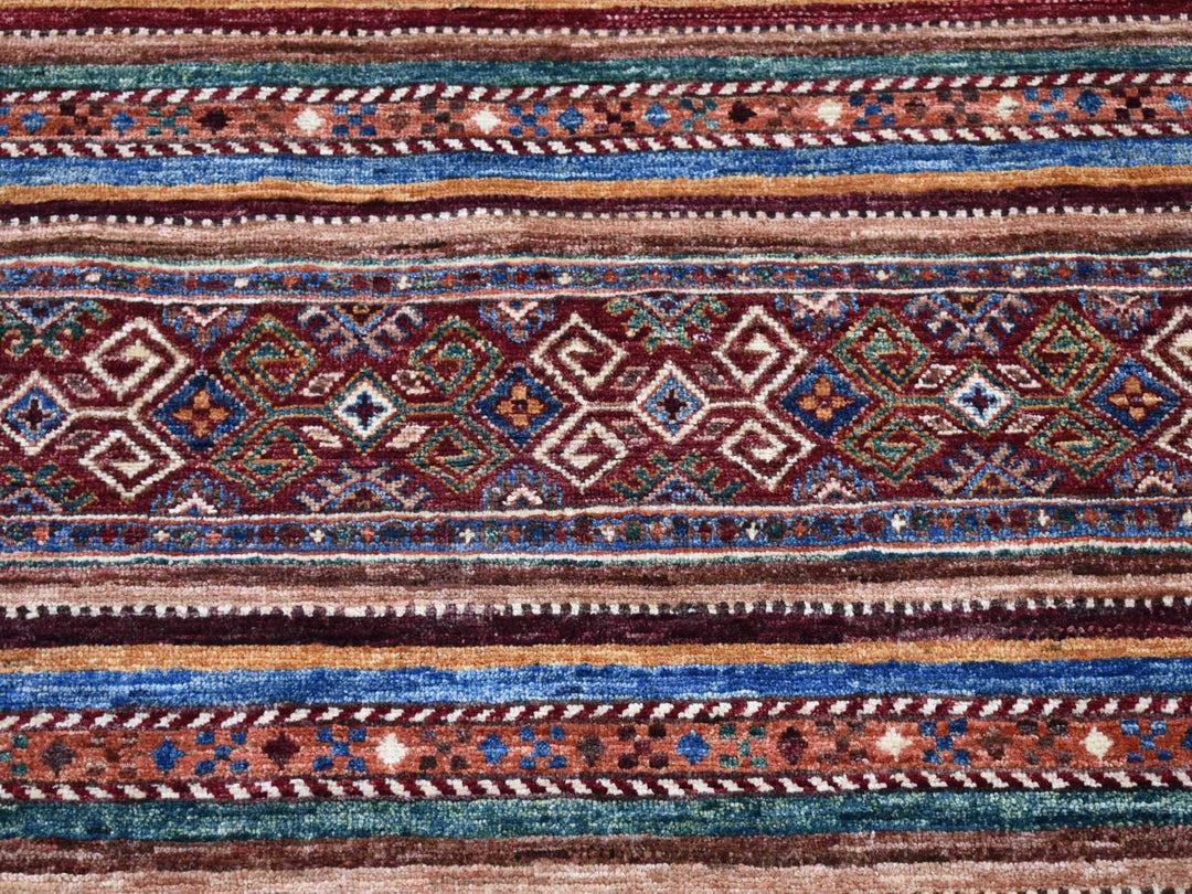 3'5" x 5'0" New Hand Knotted Red Wool Rectangle Oriental Rug - MOA10280212