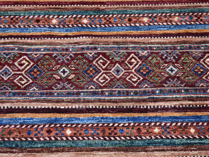 3'5" x 5'0" New Hand Knotted Red Wool Rectangle Oriental Rug - MOA10280212