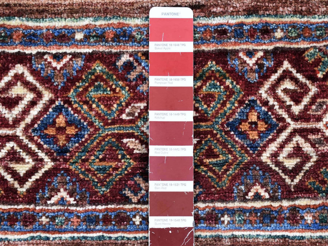 3'5" x 5'0" New Hand Knotted Red Wool Rectangle Oriental Rug - MOA10280212