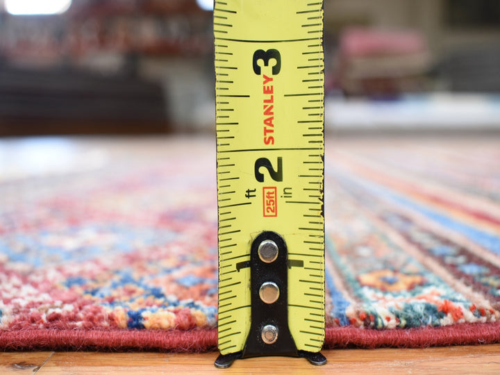 3'5" x 5'0" New Hand Knotted Red Wool Rectangle Oriental Rug - MOA10280212