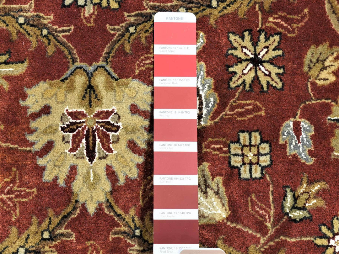 12'3" x 17'9" New Hand Knotted Red Wool & Silk Rectangle Oriental Rug - MOA10280220