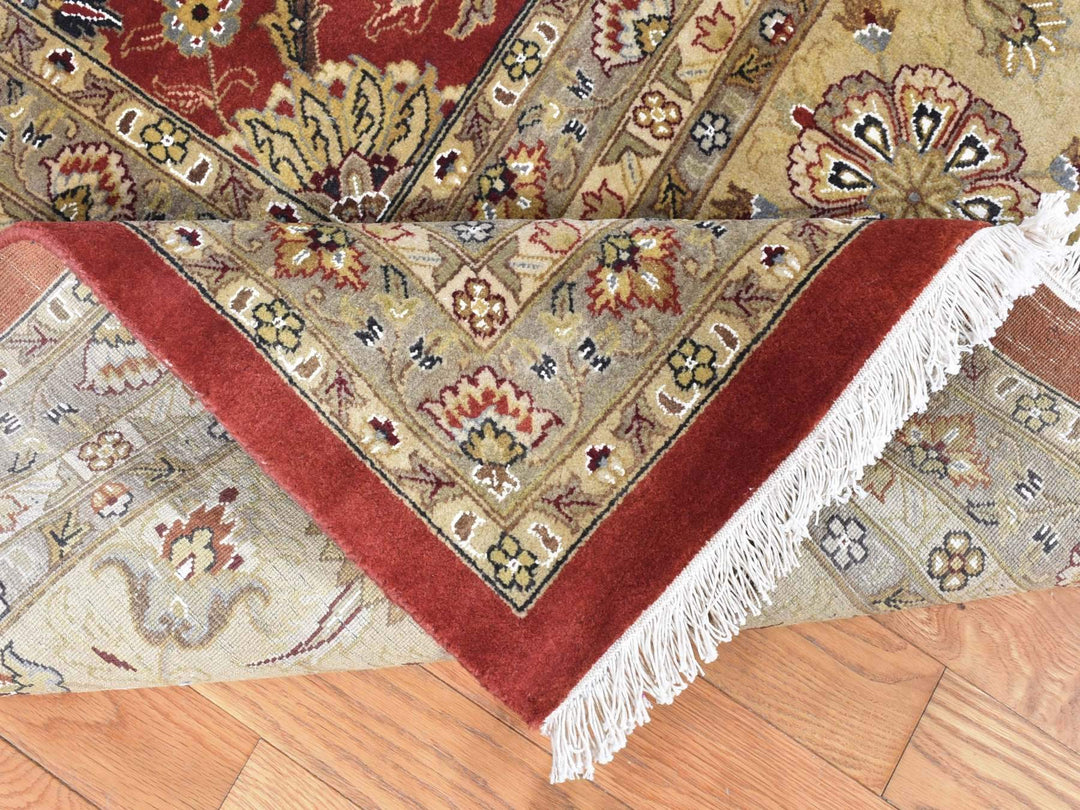 12'3" x 17'9" New Hand Knotted Red Wool & Silk Rectangle Oriental Rug - MOA10280220