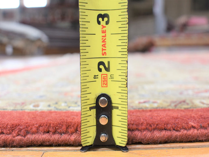 12'3" x 17'9" New Hand Knotted Red Wool & Silk Rectangle Oriental Rug - MOA10280220