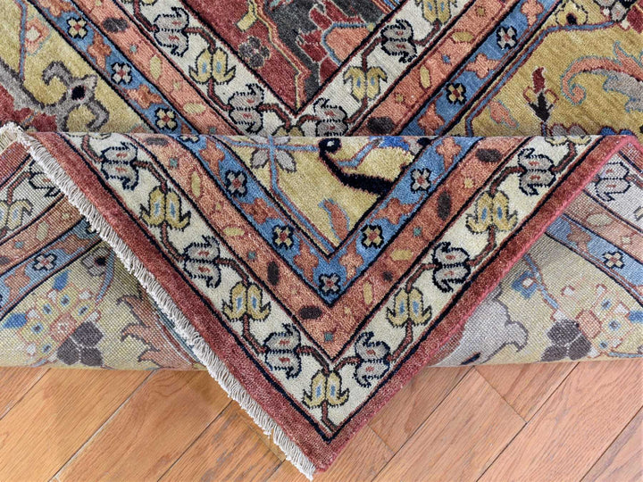 12'0" x 14'10" New Hand Knotted Red Wool Rectangle Oriental Rug - MOA10280223