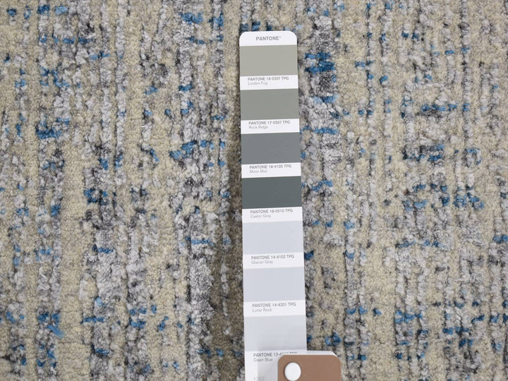 2'6" x 9'8" New Hand Loomed Blue Wool & Art Silk Runner Oriental Rug - MOA10280274