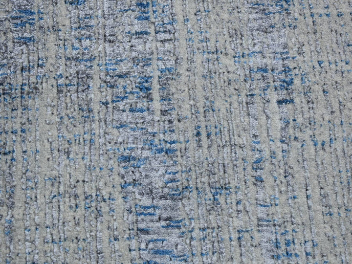 2'6" x 9'8" New Hand Loomed Blue Wool & Art Silk Runner Oriental Rug - MOA10280274