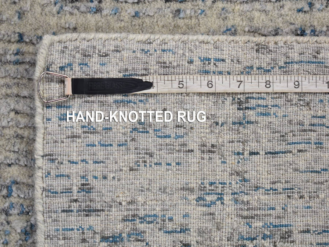 2'6" x 9'8" New Hand Loomed Blue Wool & Art Silk Runner Oriental Rug - MOA10280274