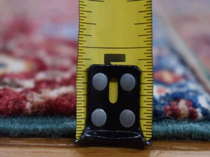 3'6" x 5'3" New Hand Knotted Green Wool Rectangle Oriental Rug - MOA10280275