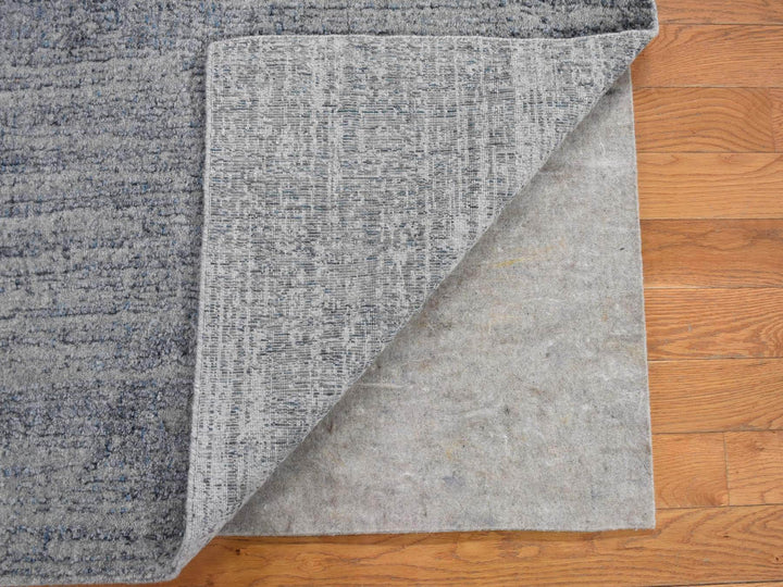 2'5" x 10'8" New Hand Loomed Blue Wool & Art Silk Runner Oriental Rug - MOA10280277