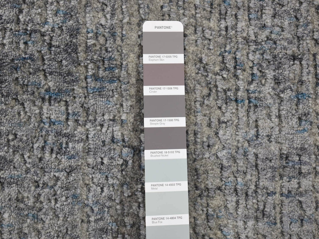 2'5" x 10'8" New Hand Loomed Blue Wool & Art Silk Runner Oriental Rug - MOA10280277