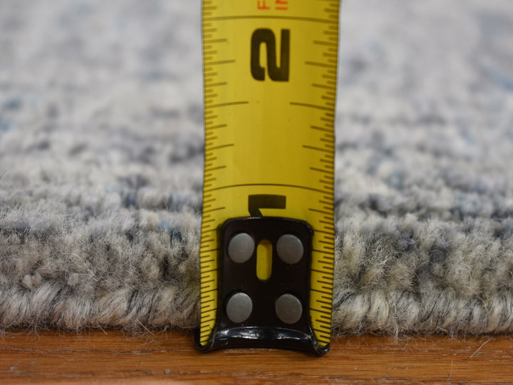 2'5" x 10'8" New Hand Loomed Blue Wool & Art Silk Runner Oriental Rug - MOA10280277