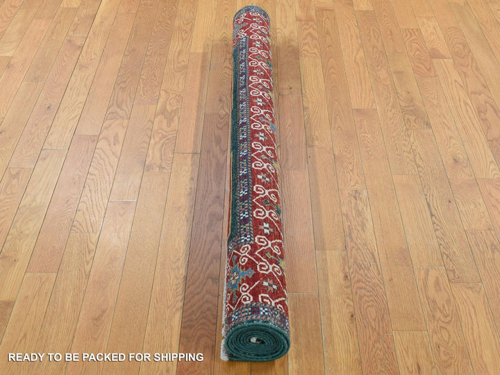 5'4" x 7'9" New Hand Knotted Green Wool Rectangle Oriental Rug - MOA10280319