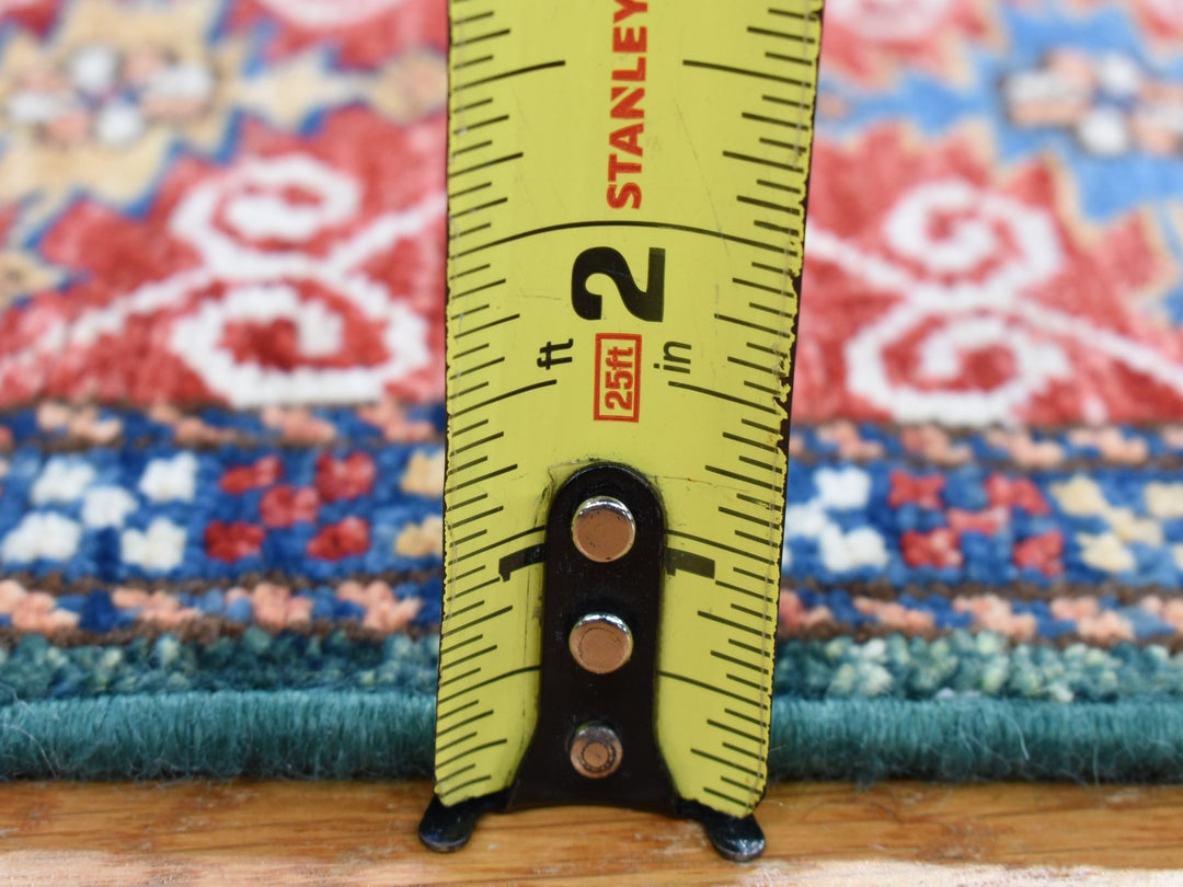 5'4" x 7'9" New Hand Knotted Green Wool Rectangle Oriental Rug - MOA10280319