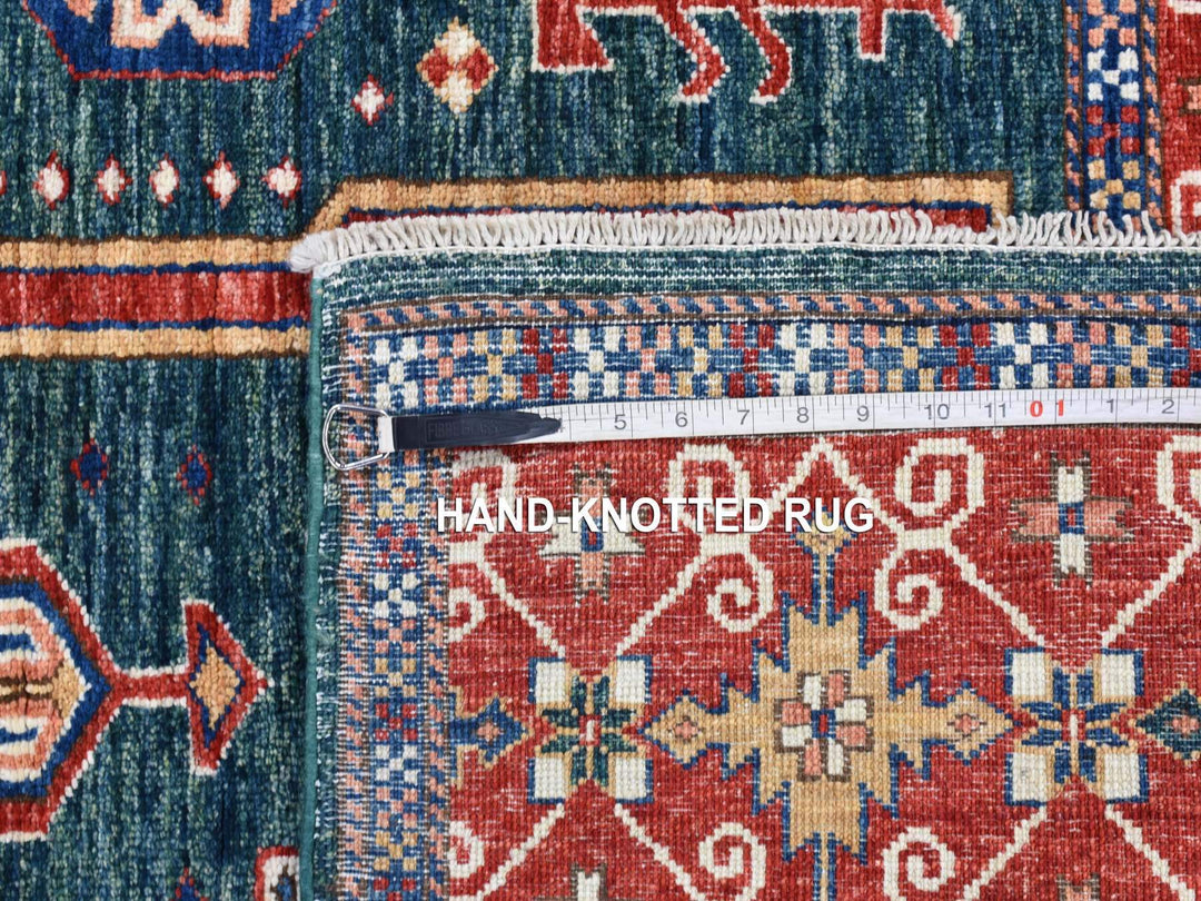 5'4" x 7'9" New Hand Knotted Green Wool Rectangle Oriental Rug - MOA10280319