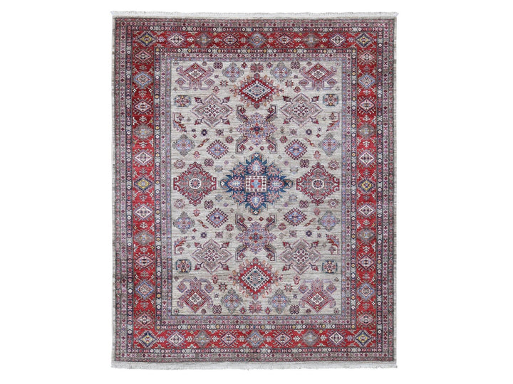 8'4" x 10'2" New Hand Knotted Beige Wool Rectangle Oriental Rug - MOA10280323