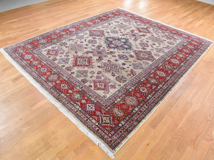 8'4" x 10'2" New Hand Knotted Beige Wool Rectangle Oriental Rug - MOA10280323