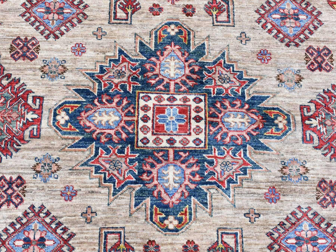 8'4" x 10'2" New Hand Knotted Beige Wool Rectangle Oriental Rug - MOA10280323