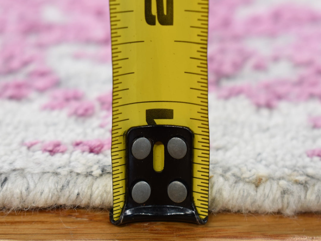 2'0" x 3'0" New Hand Loomed Pink Wool Rectangle Oriental Rug - MOA10280332