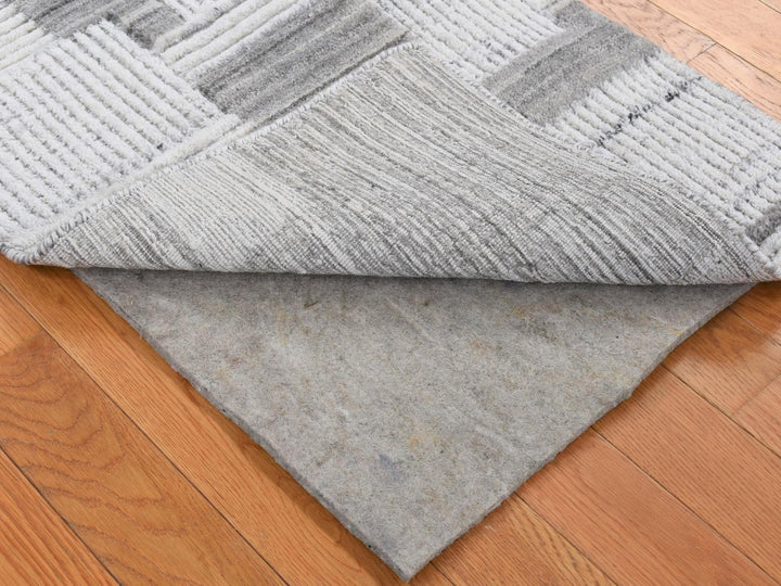 2'0" x 3'0" New Hand Loomed Grey Wool Rectangle Oriental Rug - MOA10280333