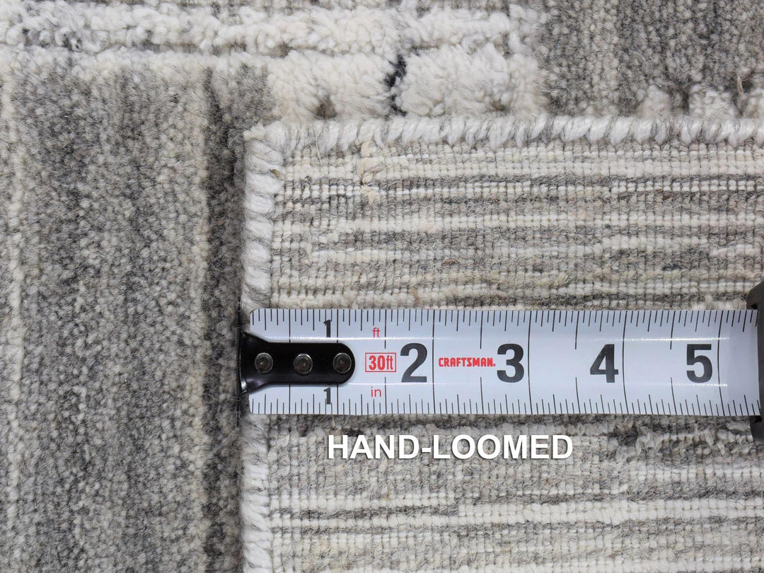 2'0" x 3'0" New Hand Loomed Grey Wool Rectangle Oriental Rug - MOA10280333