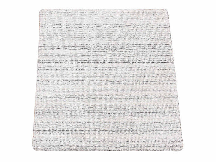 2'0" x 2'0" New Hand Loomed Ivory Wool Square Oriental Rug - MOA10280359