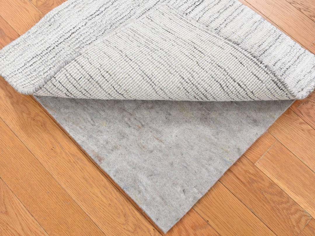 2'0" x 2'0" New Hand Loomed Ivory Wool Square Oriental Rug - MOA10280359