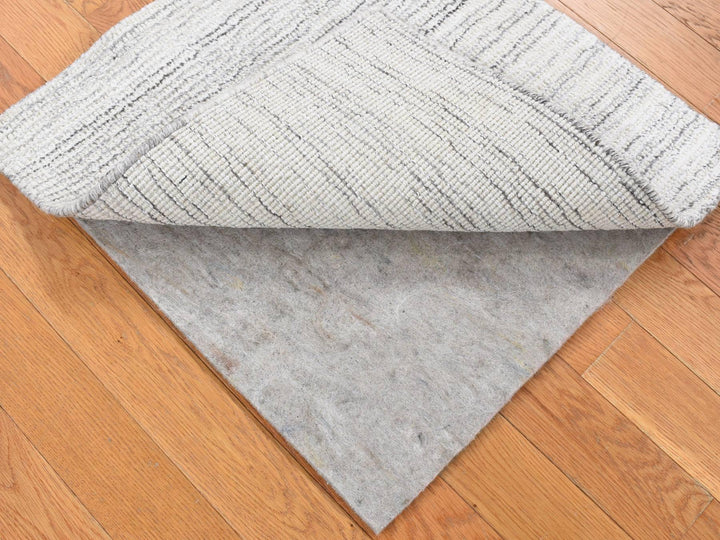 2'0" x 2'0" New Hand Loomed Ivory Wool Square Oriental Rug - MOA10280359