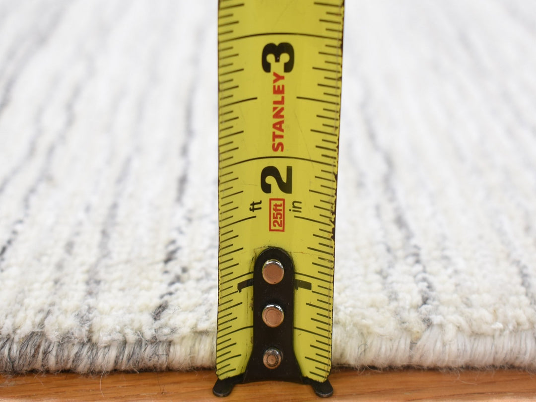 2'0" x 2'0" New Hand Loomed Ivory Wool Square Oriental Rug - MOA10280359