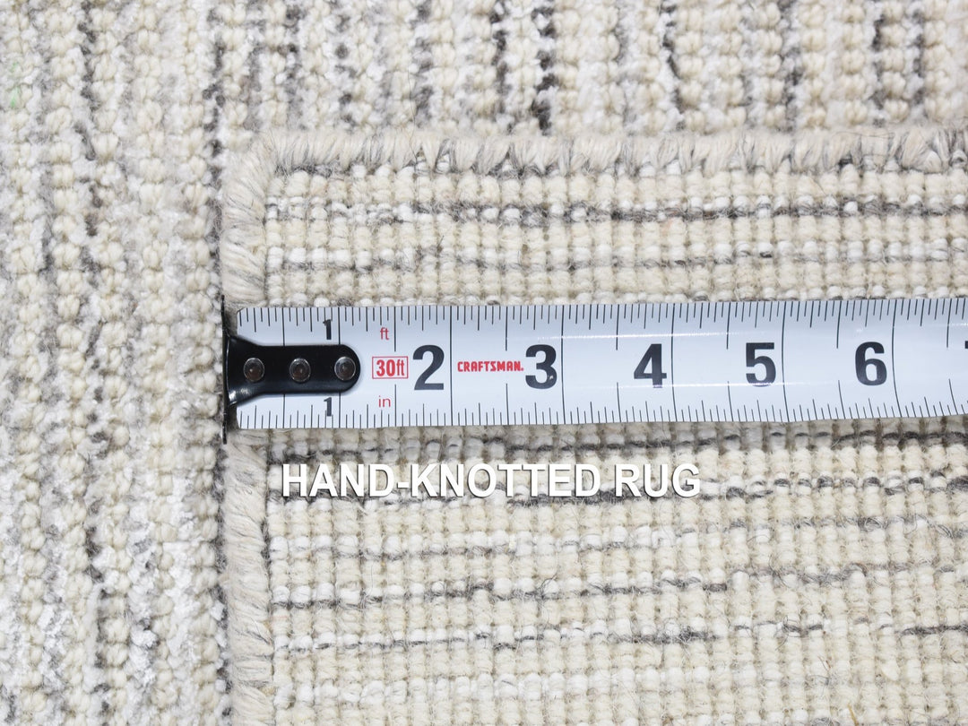 2'0" x 2'0" New Hand Loomed Ivory Wool Square Oriental Rug - MOA10280359