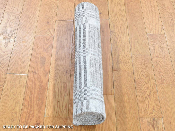 2'0" x 3'0" New Hand Loomed Ivory Wool Rectangle Oriental Rug - MOA10280371