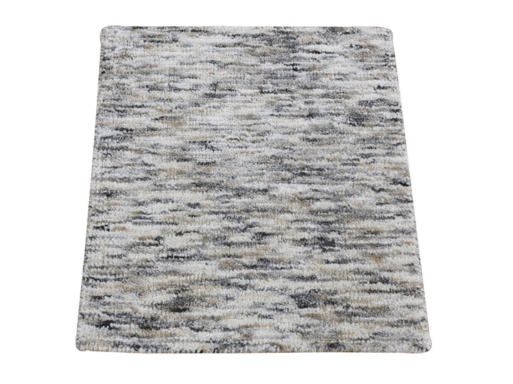 1'9" x 2'1" New Hand Loomed Brown Wool & Silk Square Oriental Rug - MOA10280398