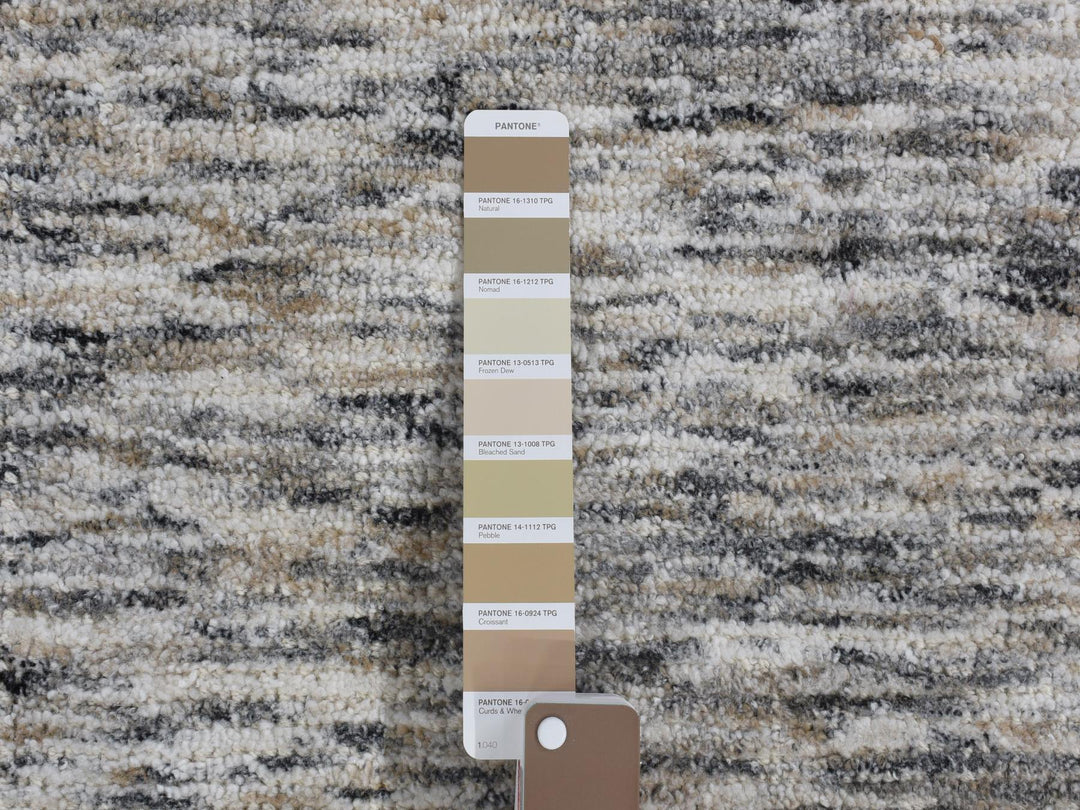 1'9" x 2'1" New Hand Loomed Brown Wool & Silk Square Oriental Rug - MOA10280398