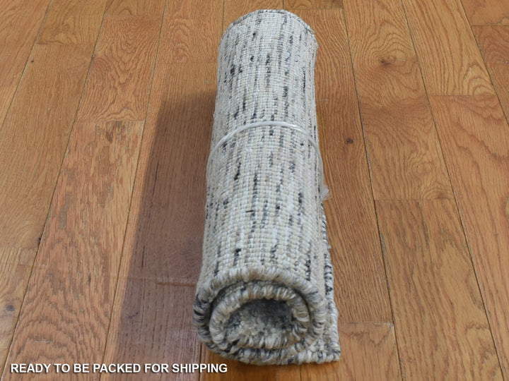 1'9" x 2'1" New Hand Loomed Brown Wool & Silk Square Oriental Rug - MOA10280398