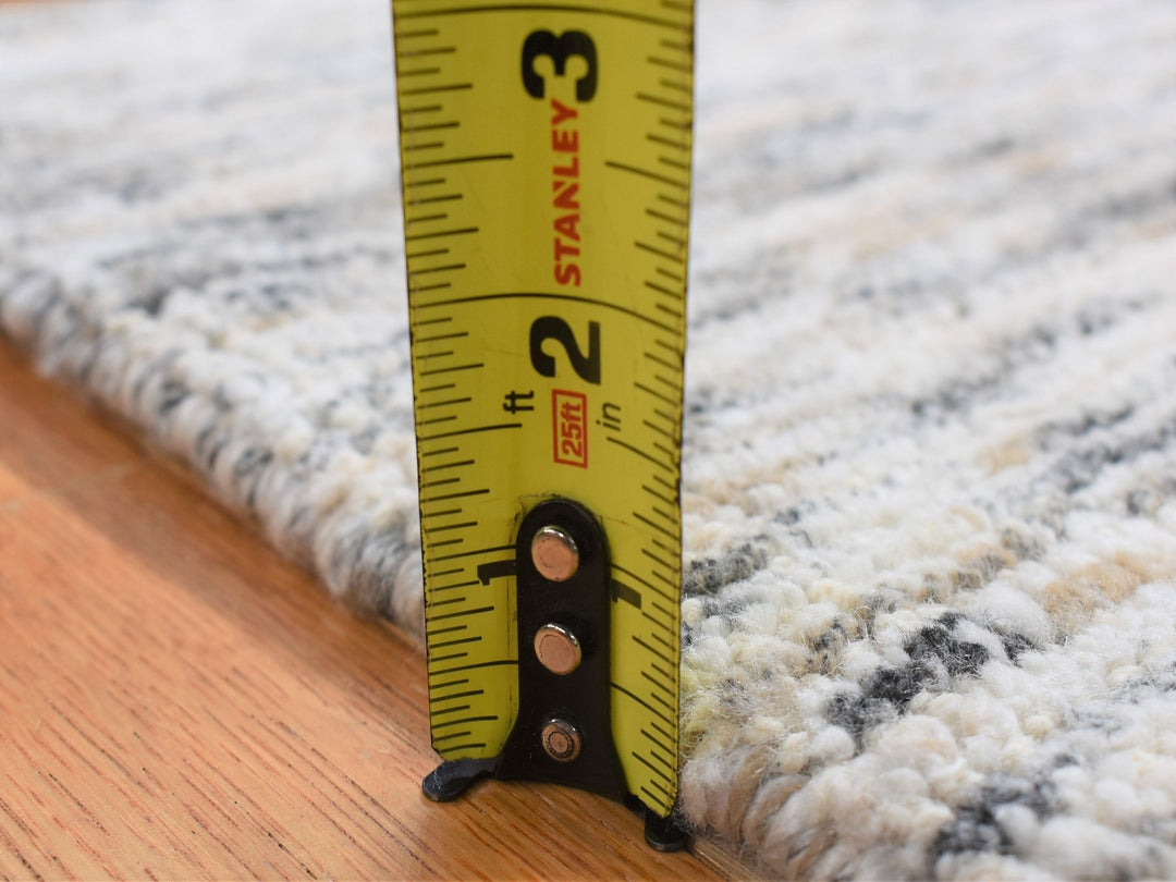 1'9" x 2'1" New Hand Loomed Brown Wool & Silk Square Oriental Rug - MOA10280398