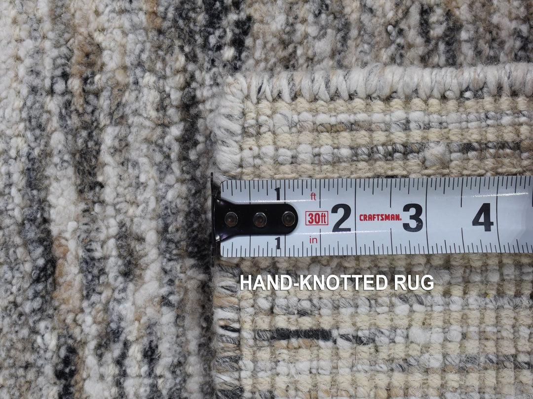 1'9" x 2'1" New Hand Loomed Brown Wool & Silk Square Oriental Rug - MOA10280398