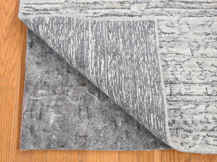 1'10" x 2'0" New Hand Loomed Grey Wool Square Oriental Rug - MOA10280409