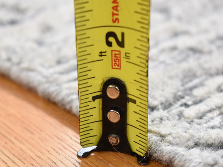 1'10" x 2'0" New Hand Loomed Grey Wool Square Oriental Rug - MOA10280409