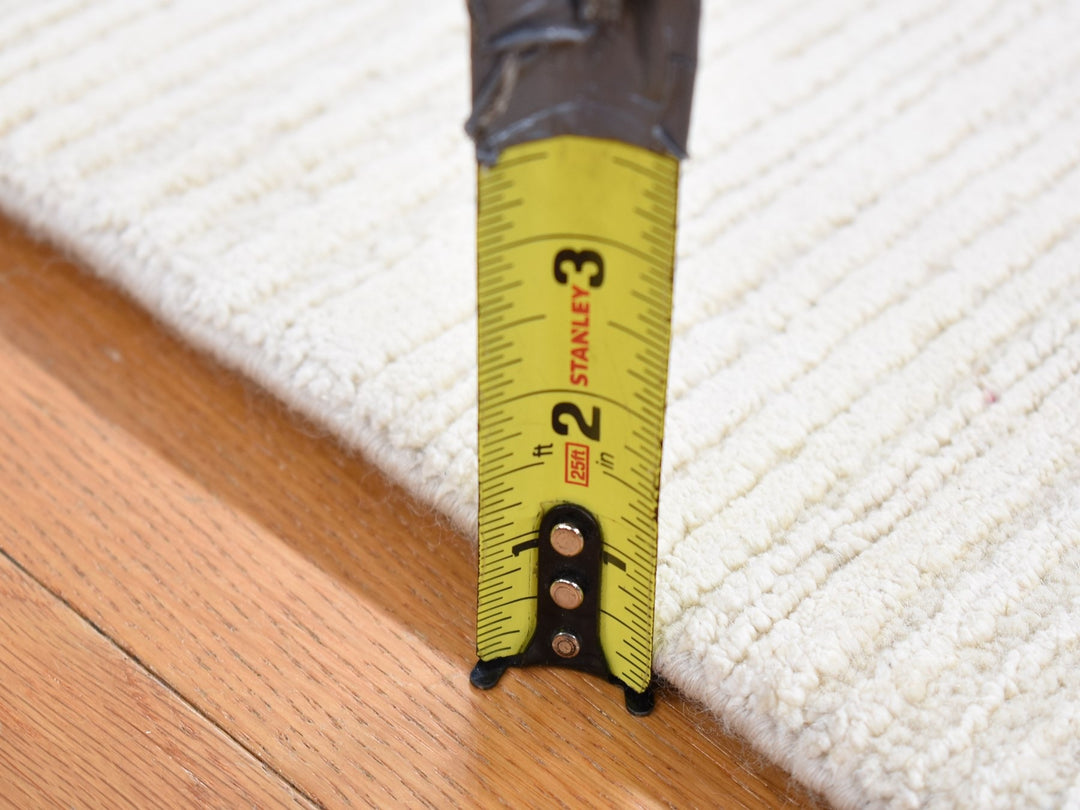 2'1" x 2'1" New Hand Loomed Ivory Wool & Silk Square Oriental Rug - MOA10280418