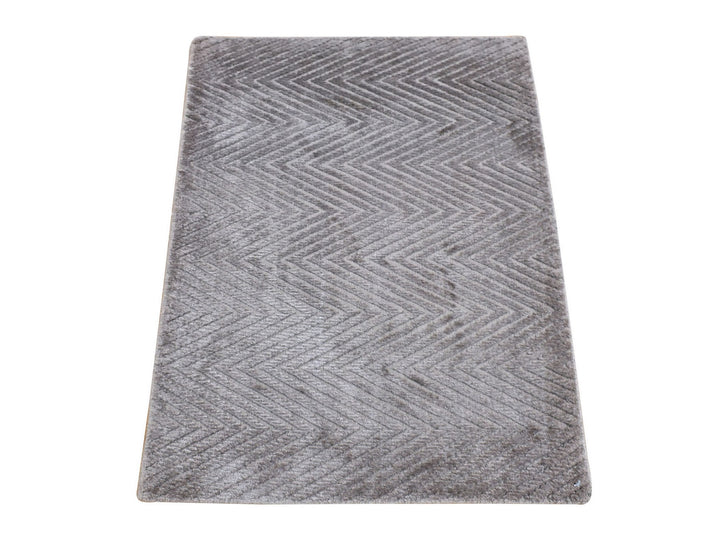 2'1" x 3'0" New Hand Loomed Brown Wool & Silk Rectangle Oriental Rug - MOA10280427