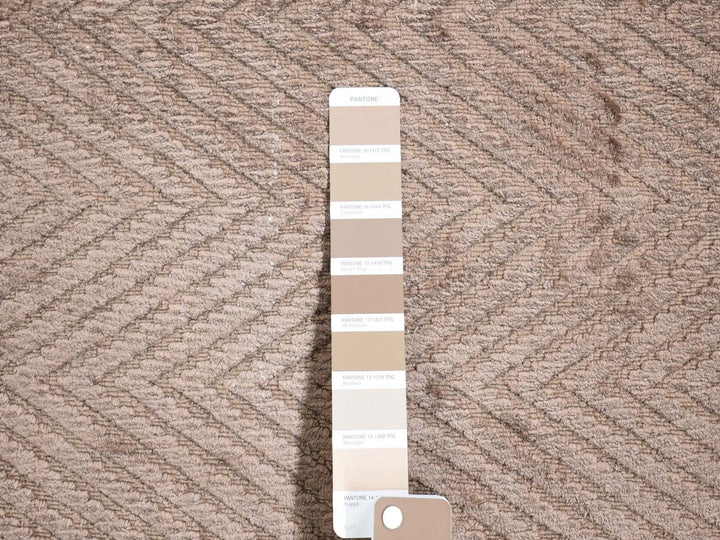 2'1" x 3'0" New Hand Loomed Brown Wool & Silk Rectangle Oriental Rug - MOA10280427