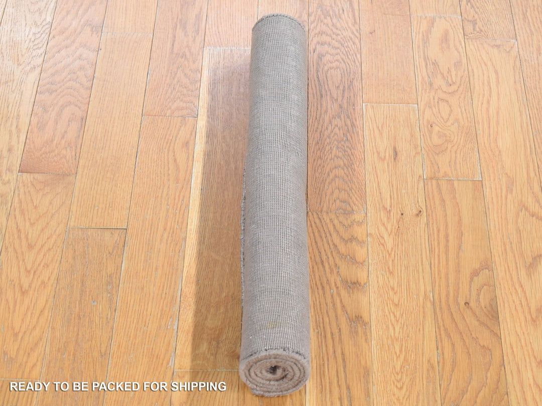 2'1" x 3'0" New Hand Loomed Brown Wool & Silk Rectangle Oriental Rug - MOA10280427