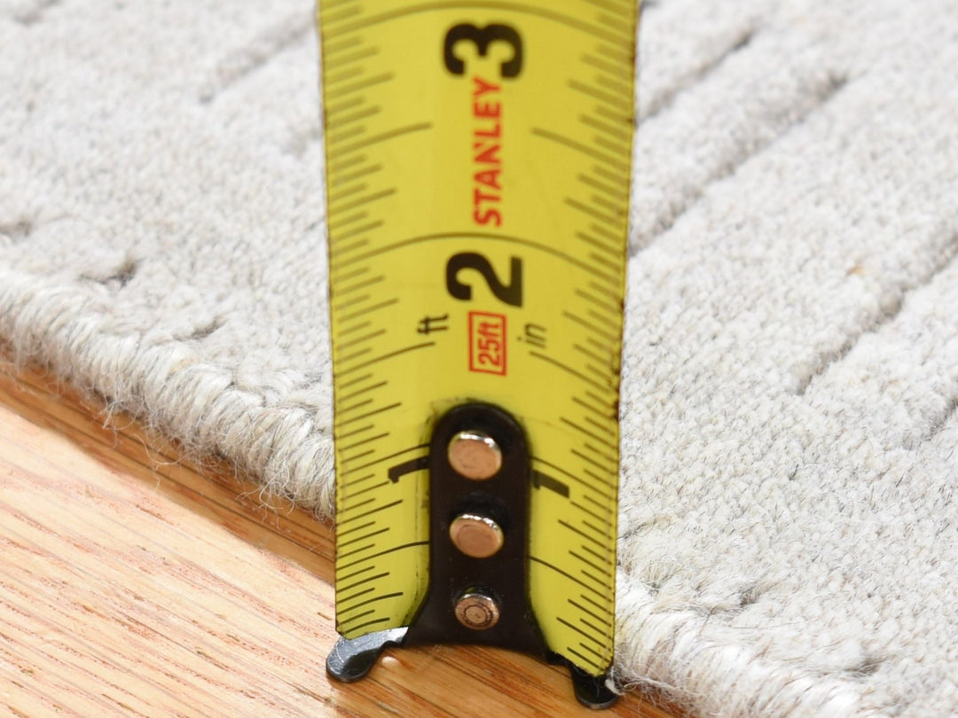 2'0" x 3'1" New Hand Loomed Grey Wool Rectangle Oriental Rug - MOA10280461