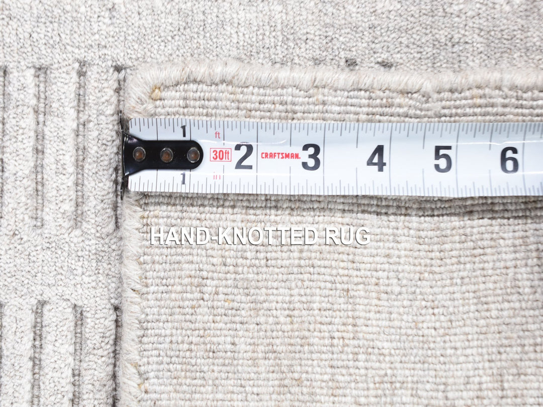 2'0" x 3'1" New Hand Loomed Grey Wool Rectangle Oriental Rug - MOA10280461