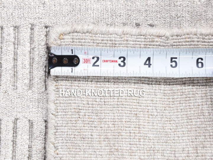 2'0" x 3'1" New Hand Loomed Grey Wool Rectangle Oriental Rug - MOA10280461