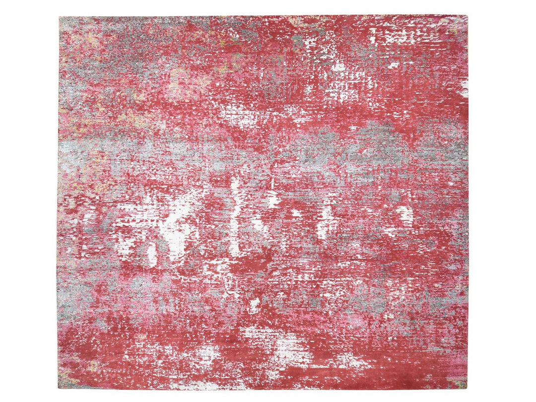 15'3" x 16'6" New Hand Knotted Red Wool Rectangle Oriental Rug - MOA10280515