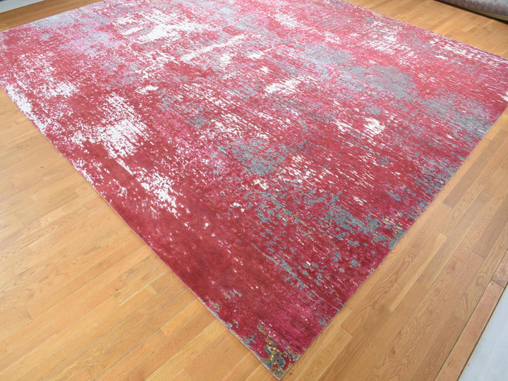 15'3" x 16'6" New Hand Knotted Red Wool Rectangle Oriental Rug - MOA10280515