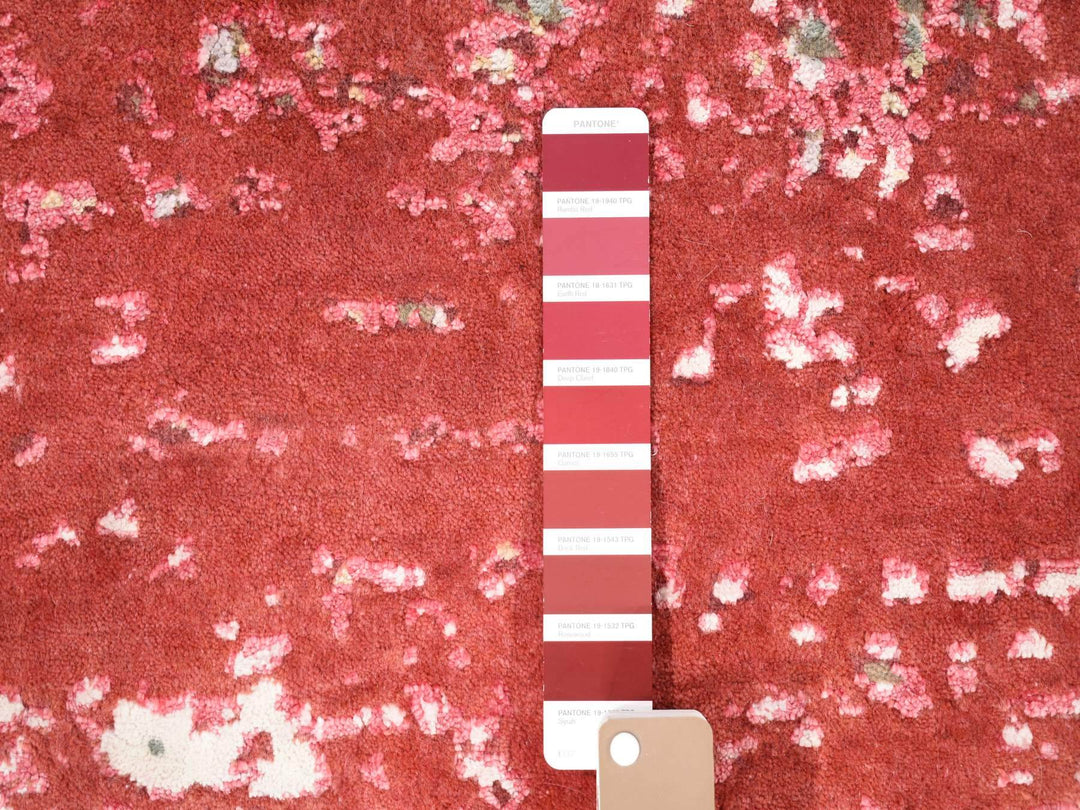 15'3" x 16'6" New Hand Knotted Red Wool Rectangle Oriental Rug - MOA10280515