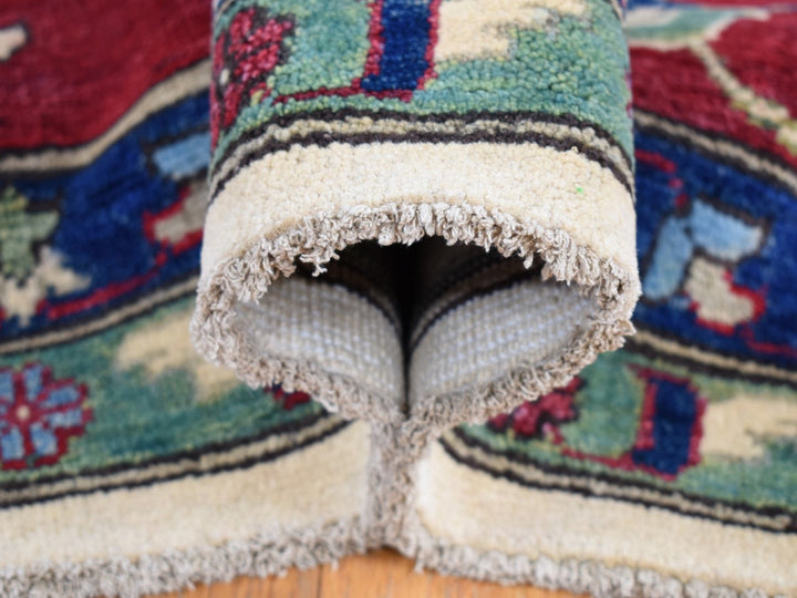 9'10" x 14'0" New Hand Knotted Ivory Wool Rectangle Oriental Rug - MOA10280636