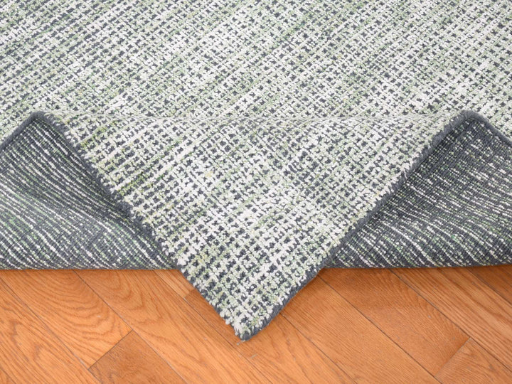 9'1" x 12'1" New Hand Loomed Green Wool & Silk Rectangle Oriental Rug - MOA10280812