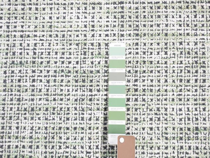 9'1" x 12'1" New Hand Loomed Green Wool & Silk Rectangle Oriental Rug - MOA10280812